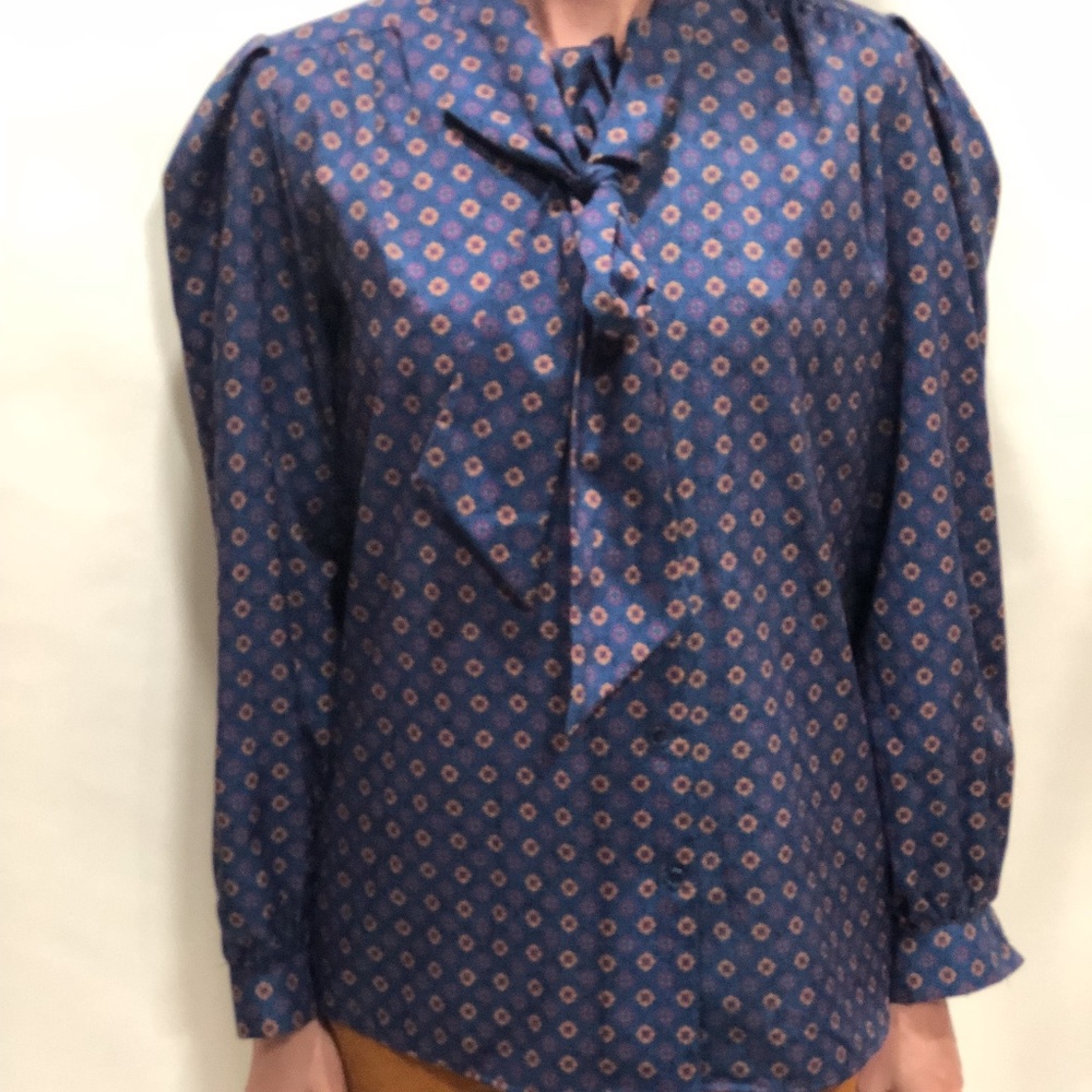 Vintage neck tie blouse
